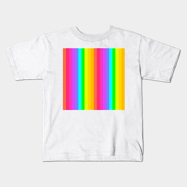 Rainbow Stripes Kids T-Shirt by Kelly Louise Art